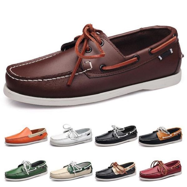 

fashion style 55 mens running shoes leather british style black white brown green yellow red outdoor comfortable breathable sports shoe