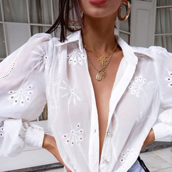 

women's blouses & shirts 2021 women fashion casual female turn-down collar long sleeve blouse ol style shirt simple top, White