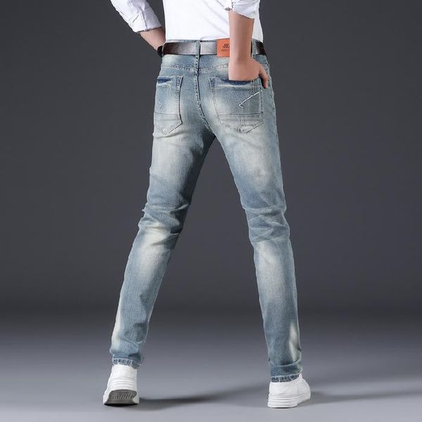 

fashion men jeans retro wash embroidery classical denim pants streetwear hip hop homme cotton ripped men's, Blue