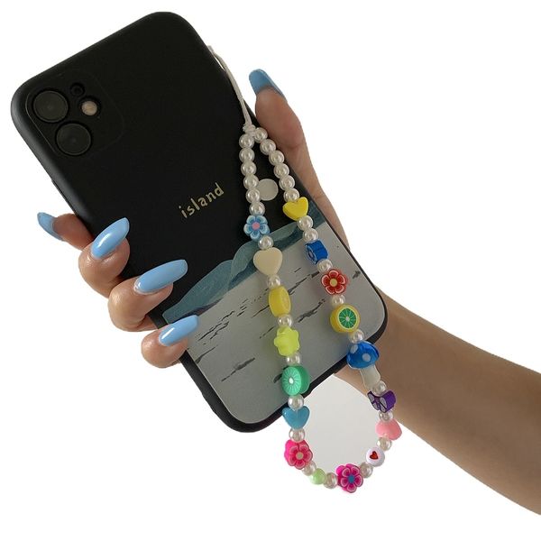Handygurte, Perlen Perlen Schmuckkette für Handy einfache Farbdrohungen Fruchtzubehör kreativer kleiner Beutel Anhänger