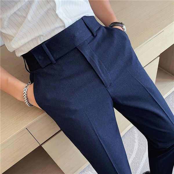 

men's pants male social pants plus size 29-36, men's wedding trousers, formal slim casual pants, waistbands, v3fe, Black