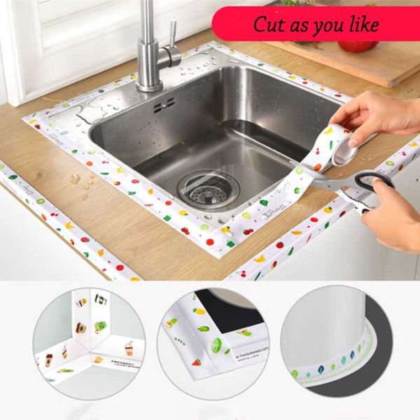 

wallpapers sink mildew proof waterproof kitchen corner sticker sealing tape beautify seam pvc