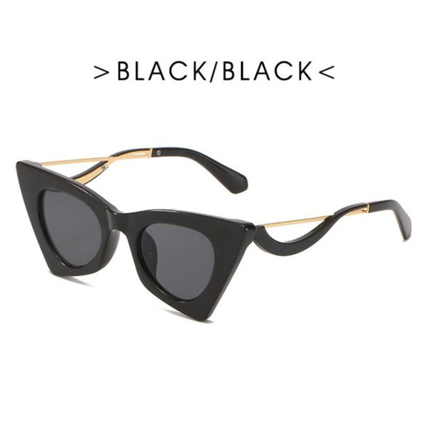 

sunglasses 2021 vintage cat eye curve women fashion luxury small frame uv400 sun shades glasses female, White;black