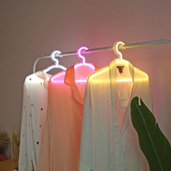 

hangers & racks led neon light clothes stand usb powered hanger night lamp home bedroom clothing store art wall decor bar pub party decorati