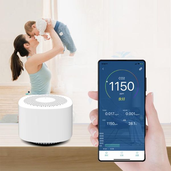 

air quality monitor digital formaldehyde detector bluetooth indoor tester tvoc co2 meter for home greenhouse office dropship bath accessory