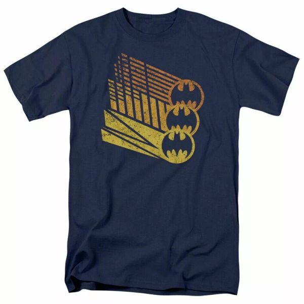 

DC Batman Bat Signal Shapes T Shirt Mens Licensed DC Comics Tee Navy, White;black