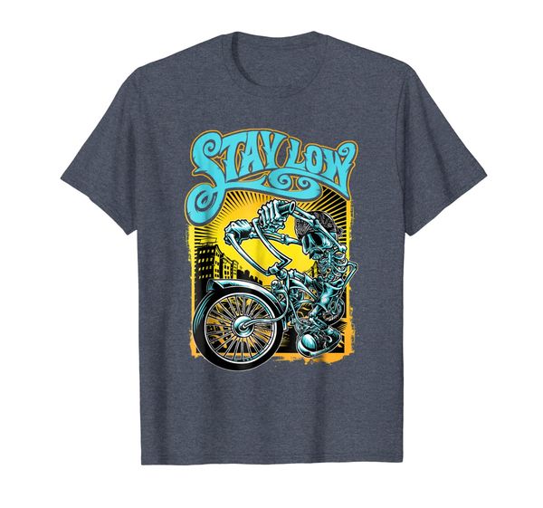 

stay low biker shirt, latino skeleton chopper t-shirt, cycle, White;black