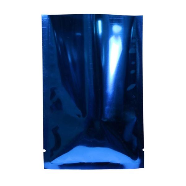 

hanging baskets 100pcs/lot recyclable heat sealing open aluminum foil vacuum package pouch red flat myla bag(bright dark blue)6*9cm