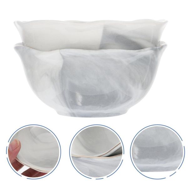 

bowls 2 pcs luxury ceramic marble salad rice soup