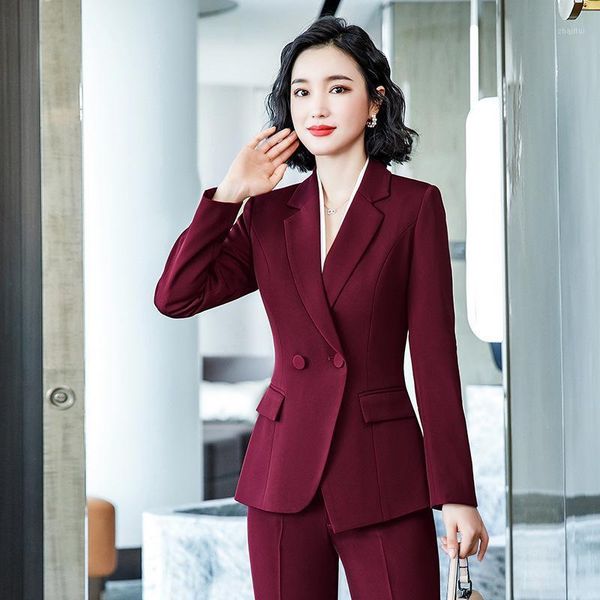 

two piece dress blazer and skirt set 2piece long sleeve suits jacket formal for women professional clothes suit, White