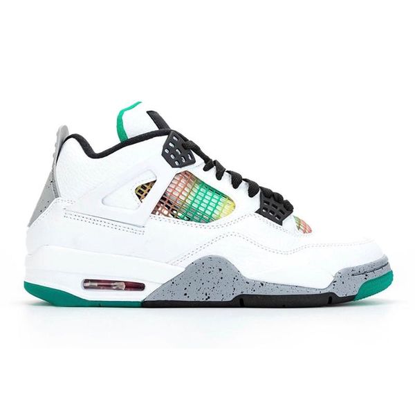 

men women basketball shoes jumpman 4 4s lucid green rasta sneakers original box