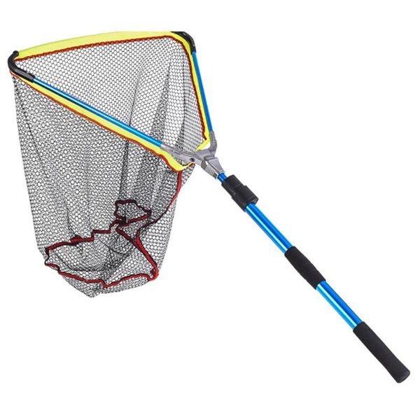 

fishing accessories blue aluminum alloy quick folding dip net large triple-cornered