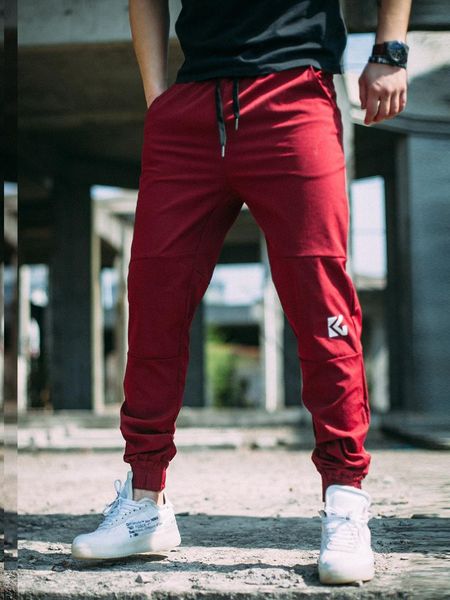 

running pants muscle fitness trousers stretch quick-drying large size sports casual training ropa deportiva sweatpants jogers, Black;blue