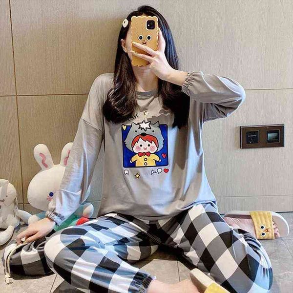 

slpbely style kawaii cute cartoon animal printed lovely womens pajamas loose autumn winter female womens home clothes, Black;red