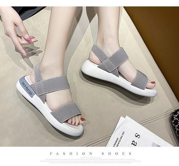 

sandals solid color women's fashion simple casual all-match trend open-toed outdoor platform 2021, Black