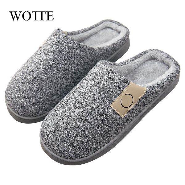 

slippers winter warm men casual shoes home antiskid mute bedroom man cotton male plush indoor, Black