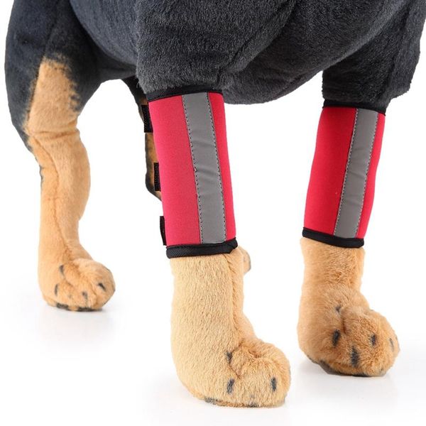 

dog apparel 1 pair reflective breathable knee pads pet protector joint wrap support brace,dog injury fixed