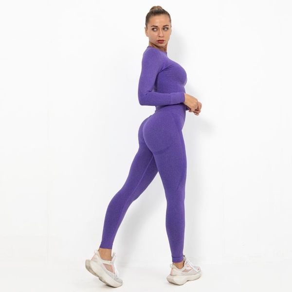 

yoga outfit sportswear set gym clothing tracksuit long sleeve crop high waist seamless leggings female fitness sports short suit