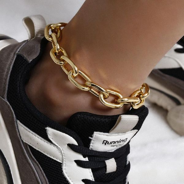 

anklets punk chunky chain anklet cuban link for women thick bracelet leg beach foot jewelry, Red;blue
