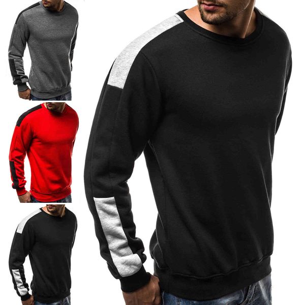 

men's hoodies & sweatshirts trendy man large sweatshirt fleece sweater arm green color tshirt matching personality sports f808 86t, Black