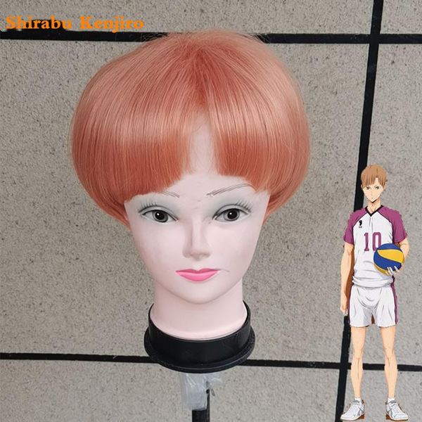 Parti Maskeleri Japon Anime Voleybol Boy Cosplay Wig Shirabu Kenjiro Yüksek Sıcaklık İpek Headdress Cos Acgn