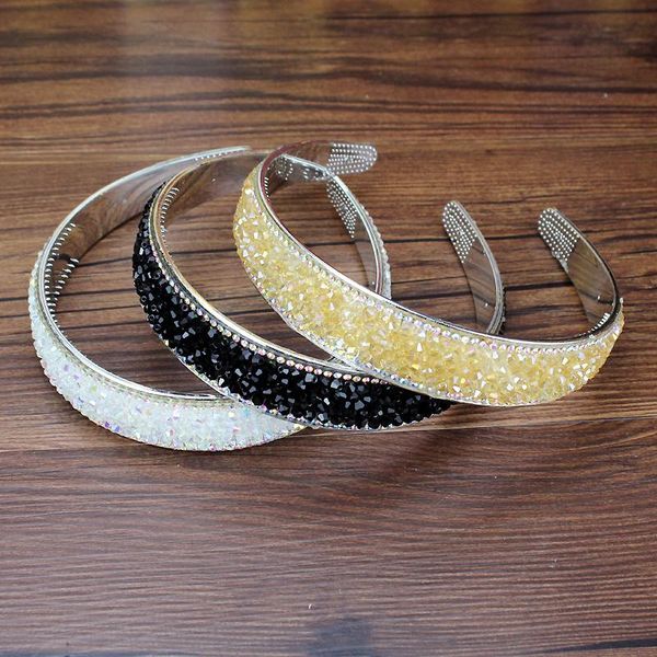 

hair clips & barrettes trendy wide white black gold full crystal and beads headband elegant ab rhinestone hairbands for women girls luxury h, Golden;silver