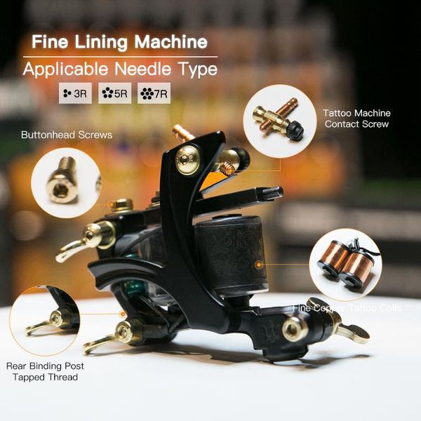 

tattoo guns kits design professional iron machine wrap coils lining supplies