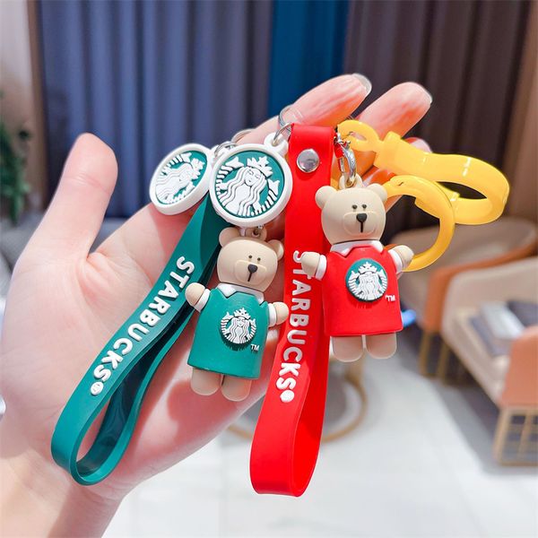 

fashion accessories creative cute cartoon bear key chain brand coffee bears, Silver
