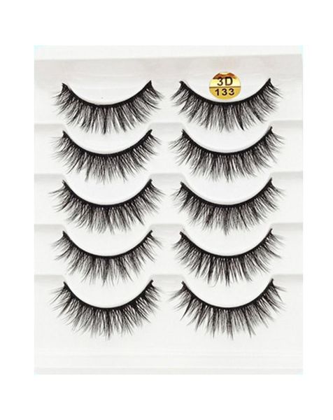 

false eyelashes lengthen thick curling designs 5 pairs/set 3d fiber faux cils makeup tools beauty salon
