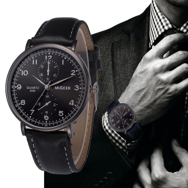 

wristwatches retro design mens leather wristwatch business style analog quartz watch male reloj de hombre #5/22, Slivery;brown