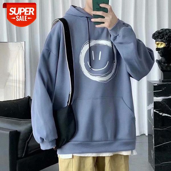 

pullover sweater men's plus fat size tide brand trendy handsome hong kong style hooded autumn loose jacket korean clothing #de4c, Black