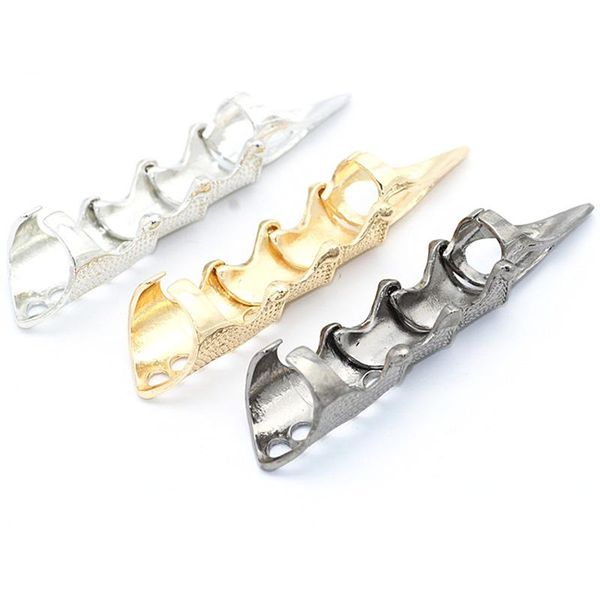 

cluster rings 9cm fashion punk joint ring alloy personality men women armor knuckle long open full finger nyz shop, Golden;silver