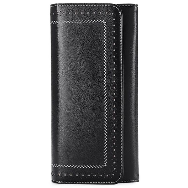 

wallets sendefn split leather women vintage large capacity, Red;black