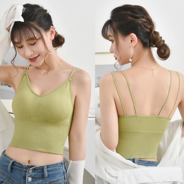 

arrival women sports bras solid color stretchy crop yoga sling vest padded shockproof bralette workout outfit