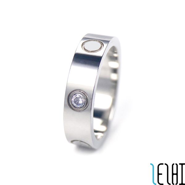 

classic charm eternal love wed couple rings for men titanium steel diamond platinum plating girlfriend wedding ring engagement jewelry with, Silver