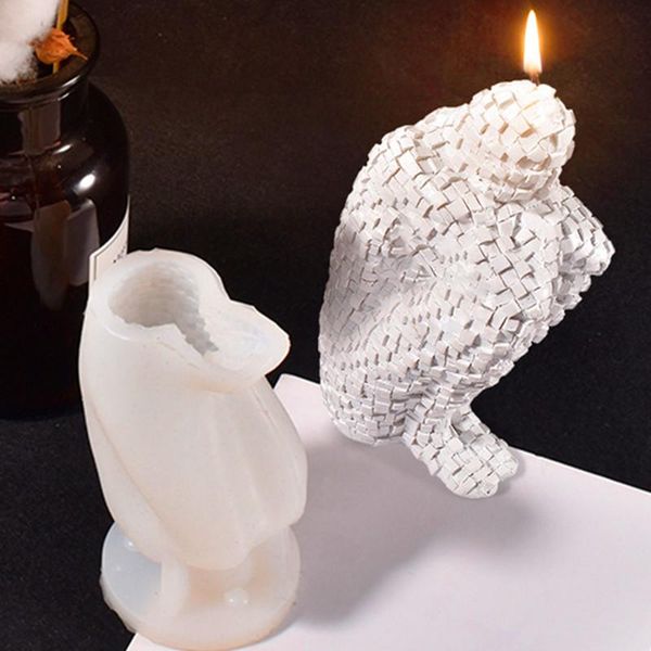 

craft tools 3d mosaic thinker candle silicone mold meditation human body cake chocolate home decoration handmade