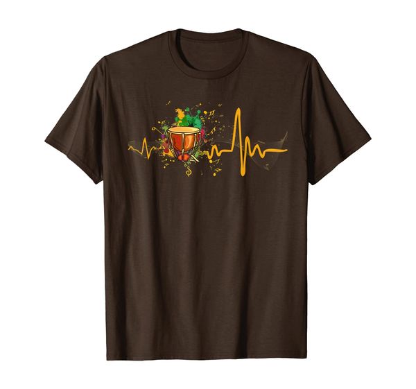 

heartbeat djembe drum funny tshirt for djembe lover, White;black