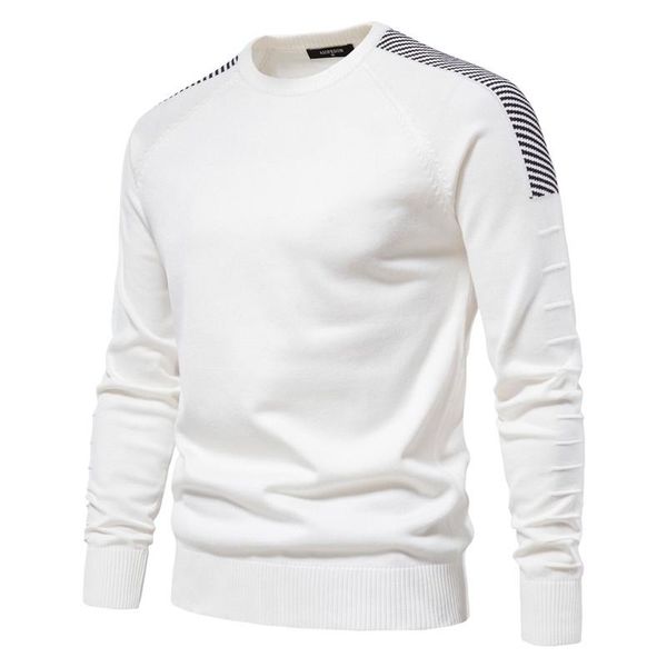 

men's sweaters spliced drop sleeve sweater men casual o-neck slim fit pullovers winter warm knitted for, White;black