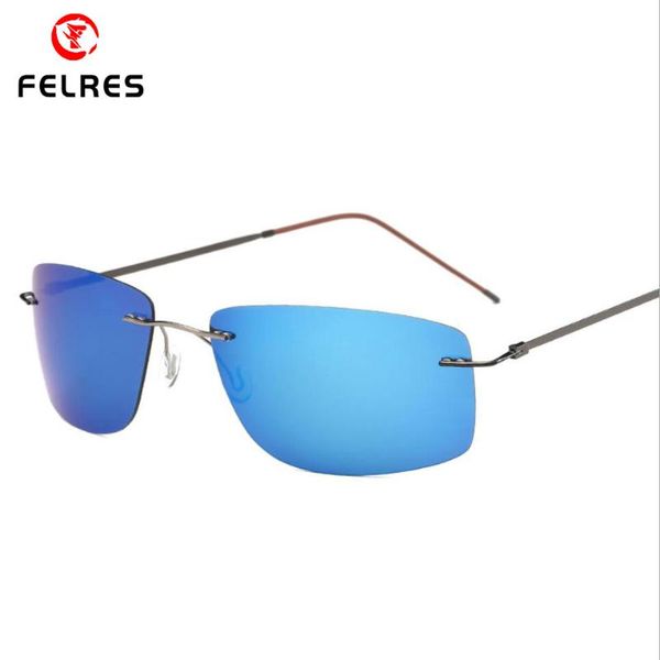 

sunglasses felres ultralight titanium alloy rimless polarized for men women sports outdoor driving fishing sun glasses 4336, White;black