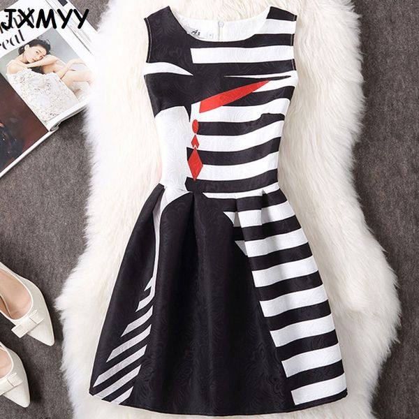 

spring/summer new 3d craft women's super diverse printed dress slim and thin sleeveless a-line skirt youth fashion girl jxmyy 210412, Black;gray