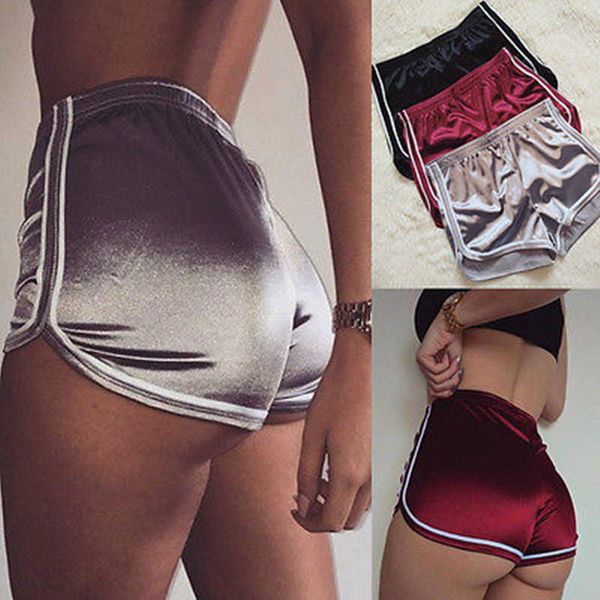 

women shorts summer silk slim beach casual white egde women's, White;black