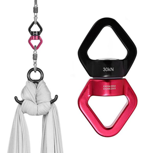 

outdoor rock climbing carabiner hanging aluminum rotary connector bazi universal ring yoga hammock swing accessories cords, slings and webbi