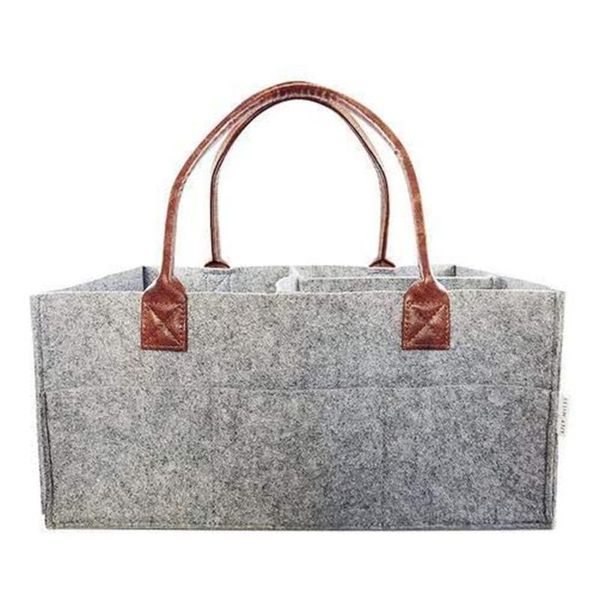 

storage bags kid diaper caddy portable nursery bin felt basket changeable compartments car travel bag wipes