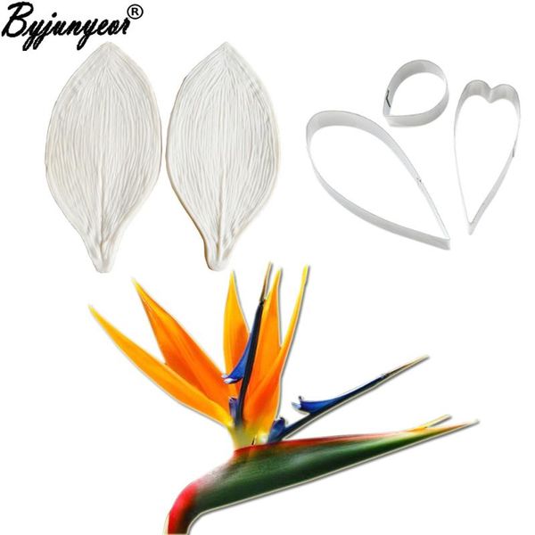

baking moulds large gumpaste strelitzia birds of paradise silicone mold flower cake decorating tools gumpaste,sugarcraft cutters cs374