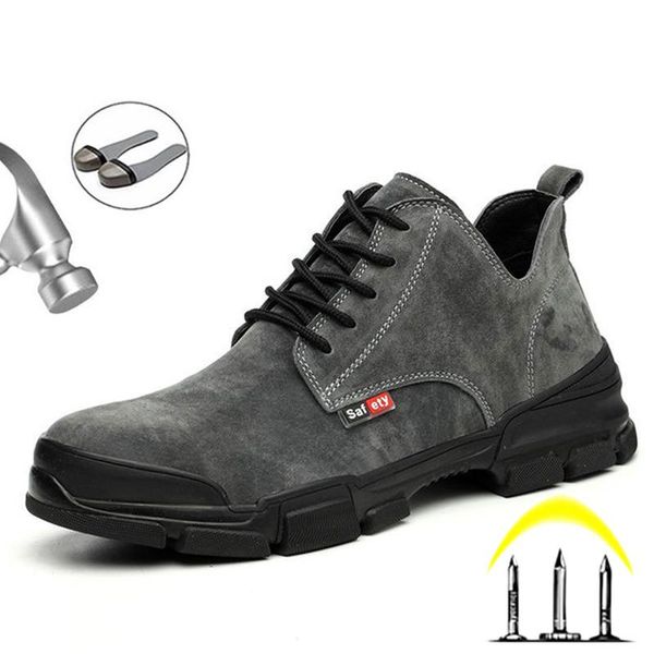 

boots indestructible shoes safety steel toe work boot male anti-smashing outdoor sneakers ryder men 46, Black