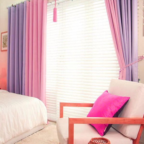 

curtain & drapes korean purple/pink blackout curtains for living room kitchen bedroom cortina quarto home decor 2*2.6m customized 1pcs