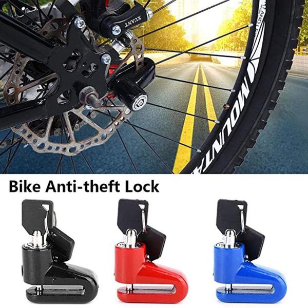 

bike locks bicycle disc brake lock anti-theft wheel security with plastic frame & key safety #38