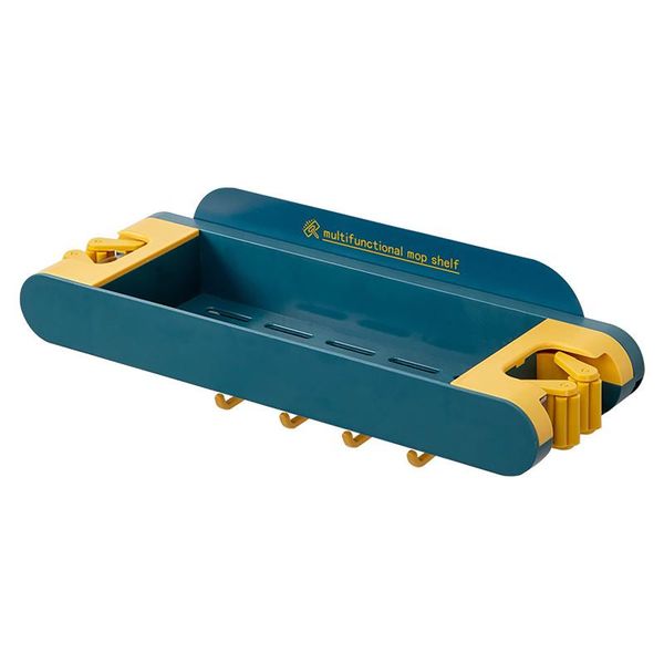 

hooks & rails 2pcs self adhesive with hook storage organizer home bathroom wall-mounted universal mop holder removable punch hanging ra