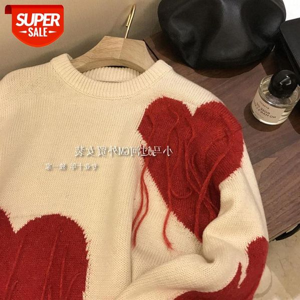 

with love tassel ~ hit the inner directly loose round neck sweater women winter #4m4j, White