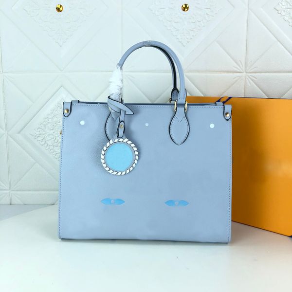 

leather handbags luxury designer shopping bags color printing letters decoration material 34cm medium sack 45717